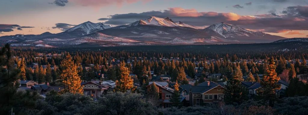 a homeowner in bend, oregon carefully selecting the perfect-sized water heater against the backdrop of the city's picturesque mountains.