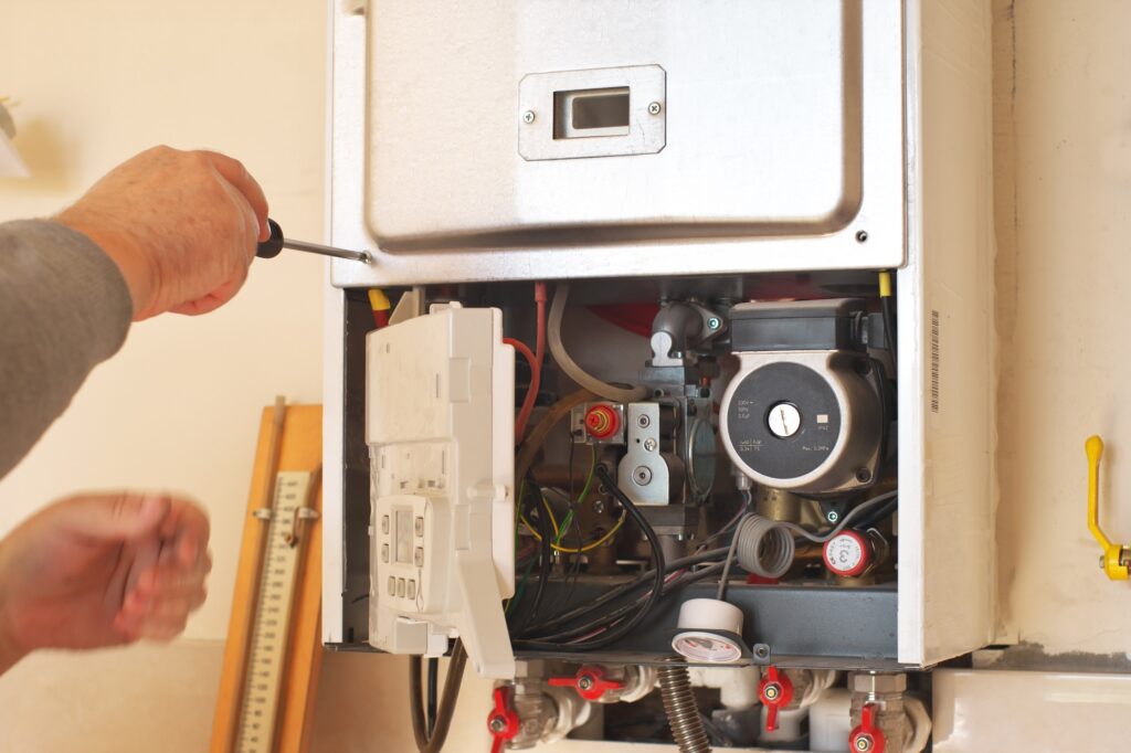 Einstein Pros technician performs heating repair services in Bend, Oregon